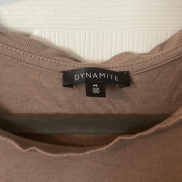 BUNDLE 3/$12 Dynamite Taupe Tunic T Shirt - Picture 2 of 5